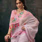 Light Pink Cotton Blend Digital Print Animal Print Saree with Unstitched Blouse - Hiral Fashion | Swadesiicart