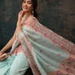 Turquoise Cotton Blend Digital Print Animal Print Saree with Unstitched Blouse - Hiral Fashion | Swadesiicart