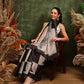 Hiral Fashion Black Chanderi Cotton Blend Abstract Digital Printed Saree | Swadesiicart
