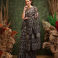Hiral Fashion Black Chanderi Cotton Blend Abstract Digital Printed Saree | Swadesiicart
