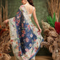 Hiral Fashion Blue Chanderi Cotton Blend Floral Digital Printed Saree | Swadesiicart