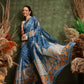 Hiral Fashion Blue Chanderi Cotton Blend Abstract Digital Printed Saree | Swadesiicart