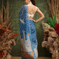 Hiral Fashion Blue Chanderi Cotton Blend Abstract Digital Printed Saree | Swadesiicart