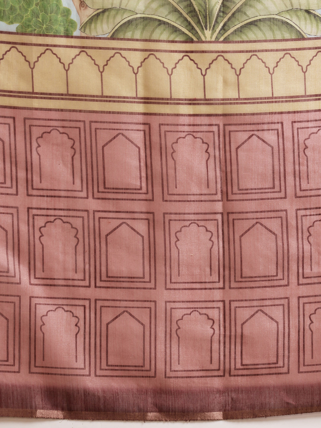 Hiral Fashion Blue Chanderi Cotton Blend Abstract Digital Printed Saree | Swadesiicart