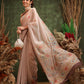 Hiral Fashion Peach Chanderi Cotton Blend Floral Digital Printed Saree | Swadesiicart