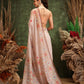 Hiral Fashion Peach Chanderi Cotton Blend Floral Digital Printed Saree | Swadesiicart