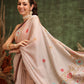 Hiral Fashion Peach Chanderi Cotton Blend Floral Digital Printed Saree | Swadesiicart