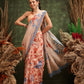 Hiral Fashion Beige Chanderi Cotton Blend Floral Digital Printed Saree | Swadesiicart