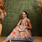 Hiral Fashion Beige Chanderi Cotton Blend Floral Digital Printed Saree | Swadesiicart