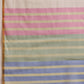 Hiral Fashion White Chanderi Cotton Blend Stripes Digital Printed Saree | Swadesiicart