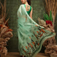 Hiral Fashion Green Chanderi Cotton Blend Abstract Digital Printed Saree | Swadesiicart