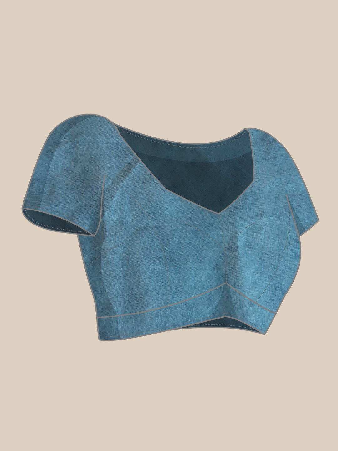 Hiral Fashion Blue Chanderi Cotton Blend Abstract Digital Printed Saree | Swadesiicart