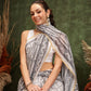 Hiral Fashion White Chanderi Cotton Blend Floral Digital Printed Saree | Swadesiicart