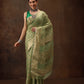Green Cotton Woven Zari Design Floral Saree with Unstitched Blouse - Hiral Fashion | Swadesiicart