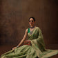 Green Cotton Woven Zari Design Floral Saree with Unstitched Blouse - Hiral Fashion | Swadesiicart