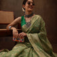 Green Cotton Woven Zari Design Floral Saree with Unstitched Blouse - Hiral Fashion | Swadesiicart