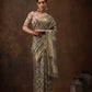 Gray Cotton Woven Zari Design Floral Saree with Unstitched Blouse - Hiral Fashion | Swadesiicart