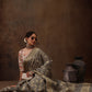 Gray Cotton Woven Zari Design Floral Saree with Unstitched Blouse - Hiral Fashion | Swadesiicart