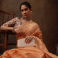 Peach Cotton Woven Zari Design Floral Saree with Unstitched Blouse - Hiral Fashion | Swadesiicart