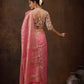 Pink Cotton Woven Zari Design Floral Saree with Unstitched Blouse - Hiral Fashion | Swadesiicart