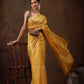 Yellow Cotton Woven Zari Design Floral Saree with Unstitched Blouse - Hiral Fashion | Swadesiicart