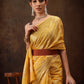 Yellow Cotton Woven Zari Design Floral Saree with Unstitched Blouse - Hiral Fashion | Swadesiicart