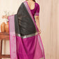 Hiral Fashion Black Banarasi Soft Silk Checks Zari Woven Saree | Swadesiicart