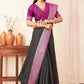 Hiral Fashion Black Banarasi Soft Silk Checks Zari Woven Saree | Swadesiicart