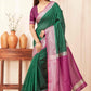 Hiral Fashion Green Banarasi Soft Silk Checks Zari Woven Saree | Swadesiicart