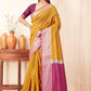 Hiral Fashion Mustard Banarasi Soft Silk Checks Zari Woven Saree | Swadesiicart