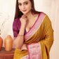 Hiral Fashion Mustard Banarasi Soft Silk Checks Zari Woven Saree | Swadesiicart