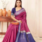 Hiral Fashion Pink Banarasi Soft Silk Checks Zari Woven Saree | Swadesiicart