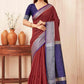 Hiral Fashion Red Banarasi Soft Silk Checks Zari Woven Saree | Swadesiicart