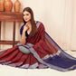 Hiral Fashion Red Banarasi Soft Silk Checks Zari Woven Saree | Swadesiicart