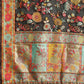 Black Cotton Blend Woven Thread Floral Saree with Unstitched Blouse - Hiral Fashion | Swadesiicart