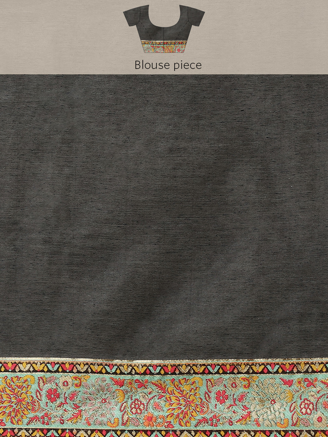 Black Cotton Blend Woven Thread Floral Saree with Unstitched Blouse - Hiral Fashion | Swadesiicart