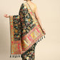 Green Cotton Blend Woven Thread Floral Saree with Unstitched Blouse - Hiral Fashion | Swadesiicart
