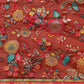 Red Cotton Blend Woven Thread Floral Saree with Unstitched Blouse - Hiral Fashion | Swadesiicart