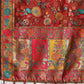 Red Cotton Blend Woven Thread Floral Saree with Unstitched Blouse - Hiral Fashion | Swadesiicart