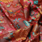 Red Cotton Blend Woven Thread Floral Saree with Unstitched Blouse - Hiral Fashion | Swadesiicart