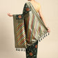 Green Cotton Blend Woven Thread Floral Saree with Unstitched Blouse - Hiral Fashion | Swadesiicart