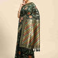 Green Cotton Blend Woven Thread Floral Saree with Unstitched Blouse - Hiral Fashion | Swadesiicart
