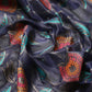 Navy Blue Cotton Blend Woven Thread Floral Saree with Unstitched Blouse - Hiral Fashion | Swadesiicart