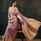 Pink Kota Doria Embroidered Floral Saree with Unstitched Blouse - Hiral Fashion | Swadesiicart