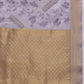Lavender Kota Doria Embroidered Floral Saree with Unstitched Blouse - Hiral Fashion | Swadesiicart