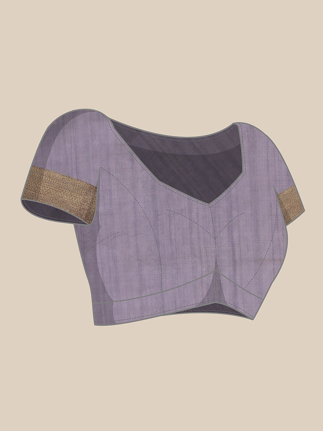 Lavender Kota Doria Embroidered Floral Saree with Unstitched Blouse - Hiral Fashion | Swadesiicart