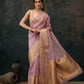 Pink Kota Doria Embroidered Floral Saree with Unstitched Blouse - Hiral Fashion | Swadesiicart