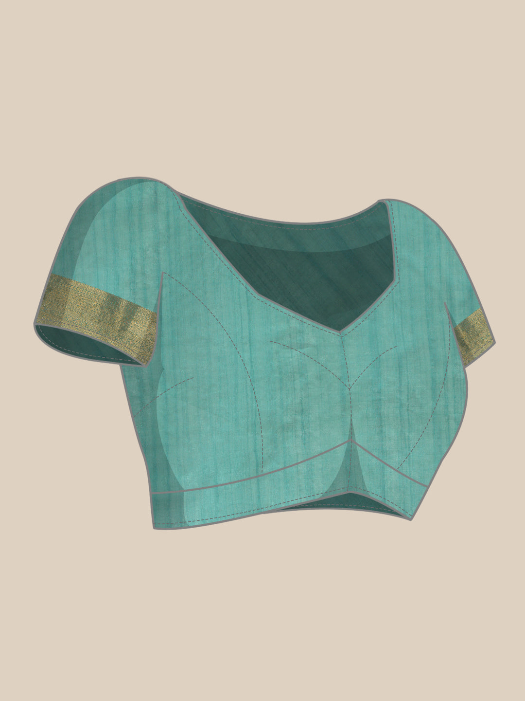 Turquoise Kota Doria Embroidered Floral Saree with Unstitched Blouse - Hiral Fashion | Swadesiicart