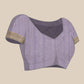 Lavender Kota Doria Embroidered Floral Saree with Unstitched Blouse - Hiral Fashion | Swadesiicart
