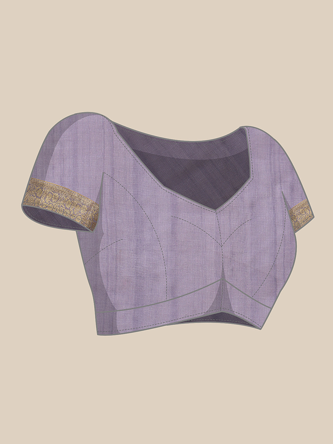 Lavender Kota Doria Embroidered Floral Saree with Unstitched Blouse - Hiral Fashion | Swadesiicart